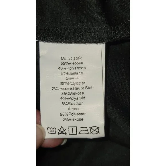 Grace Karin Womens Black Sheer Sleeve V-Neck Dress Size L - Picture 4 of 5